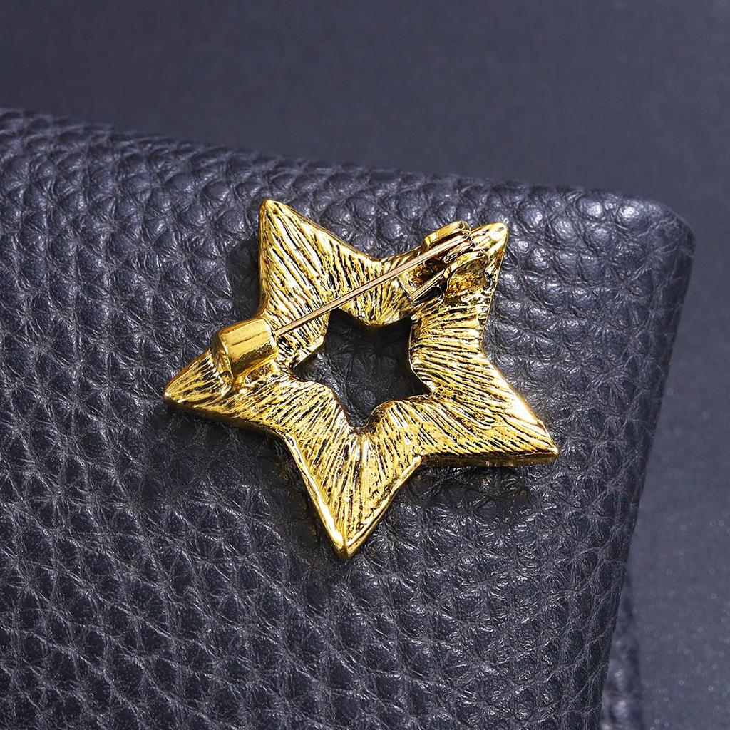 Luxury Rhinestone Star Brooch Pin for Elegant Suits