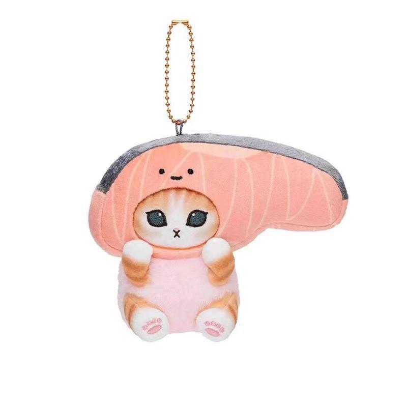 

Charming Plush Toy Japanese Style Cat Costume Series Adorable Kawaii Bag Pendant Salmon