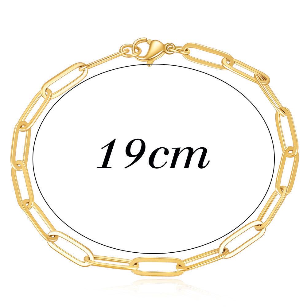 14K Gold Platinierte Einfache Paperclip Rechteckige Gliederkette Armband - Europäischer & Amerikanischer Stil