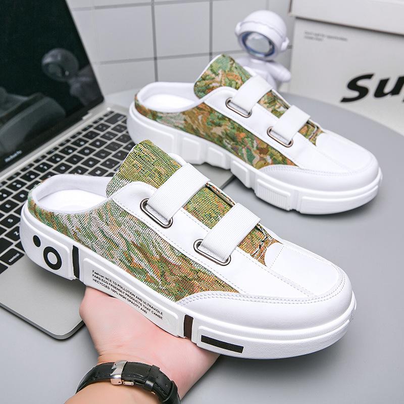 

2025 Лето Новые Мужские Туфли-Слипоны Без Задника с Закрытым Носком Дышащие Модные Повседневные Пляжные Туфли в Ленивом Стиле 39