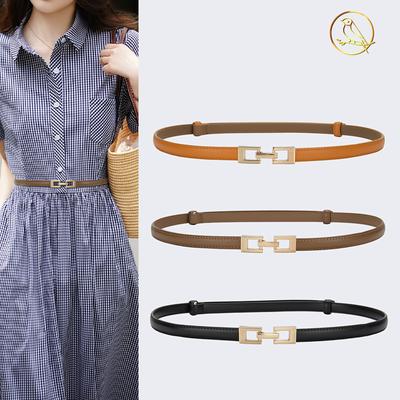 Διαθέσιμη για όλες τις Εποχές Μοντέρνα Δερμάτινη Αγκράφα Ρυθμιζόμενη Λεπτή Ζώνη Νέα Διακόσμηση Με Πιέτες στη Μέση Φορέματος Ευέλικτη Μικρή Ζώνη Χωρίς Τρύπες