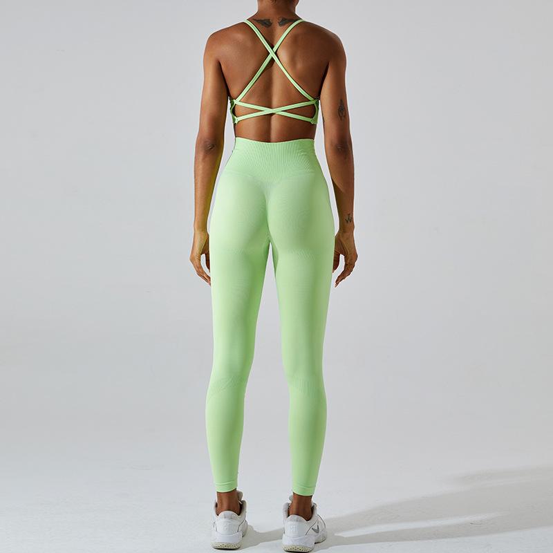 New Seamless Sexy Yoga Outfit, Women'S Yoga Back Vest, Sports Bra, High Waist Tight Fitting Sports Suit