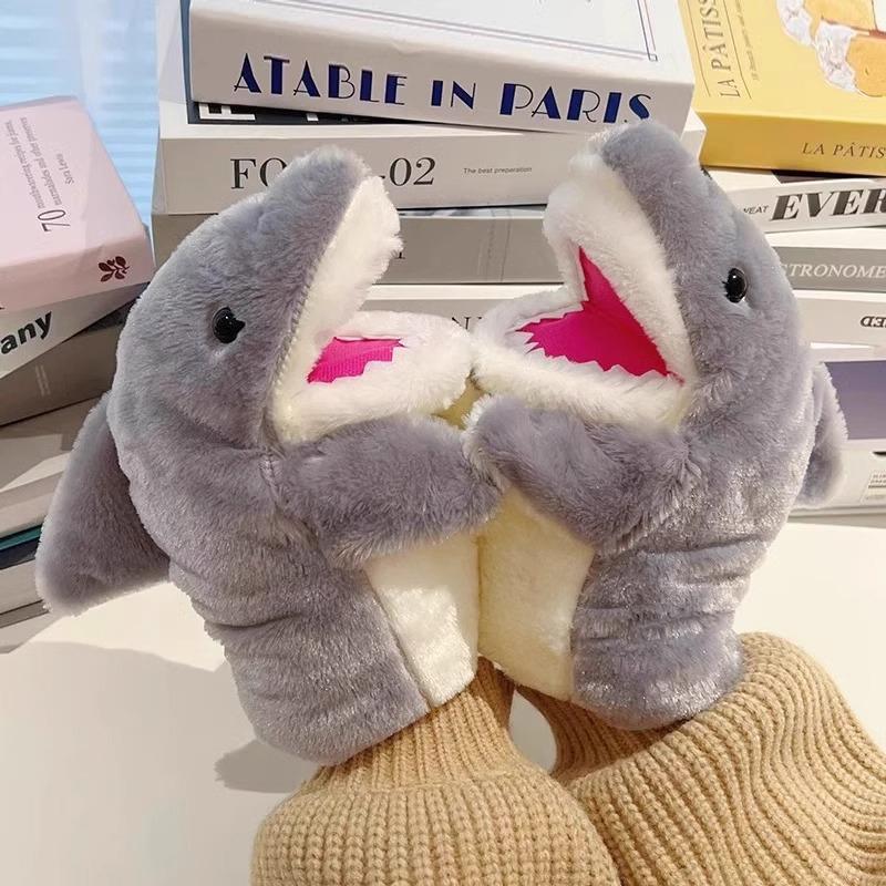 Stuffed Plush Animal Toys Gray Shark Hand Finger Story Puppet Cute Dolls Educational Baby Toys Simulated Shark Children Gift