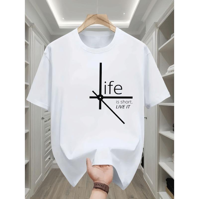 Kids T Shirt Casual Trendy Life Is Short Live It Clock Graphic Short Sleeve Tee 110