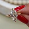 Damen Ehering Birnenschliff Zirkonia Diamant Verlobungsring Stilvoller Schmuck Geschenk
