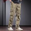 JIELEINUO Men's Loose Straight Workwear Cargo Pants
