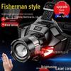 Rechargeable Dual Lithium Battery Outdoor Head-mounted Mining Lamp with High-Intensity Light and Induction Headlamp for Fishing.
