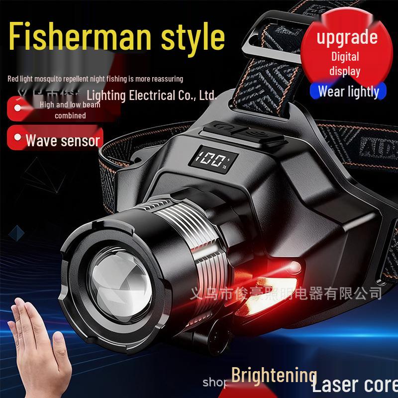 

Перезаряжаемый двойной литиевый аккумулятор Налобный фонарь для горнодобывающей промышленности для улицы с высокоинтенсивным светом и индукционный налобный фонарь для рыбалки. 2000mAh Battery