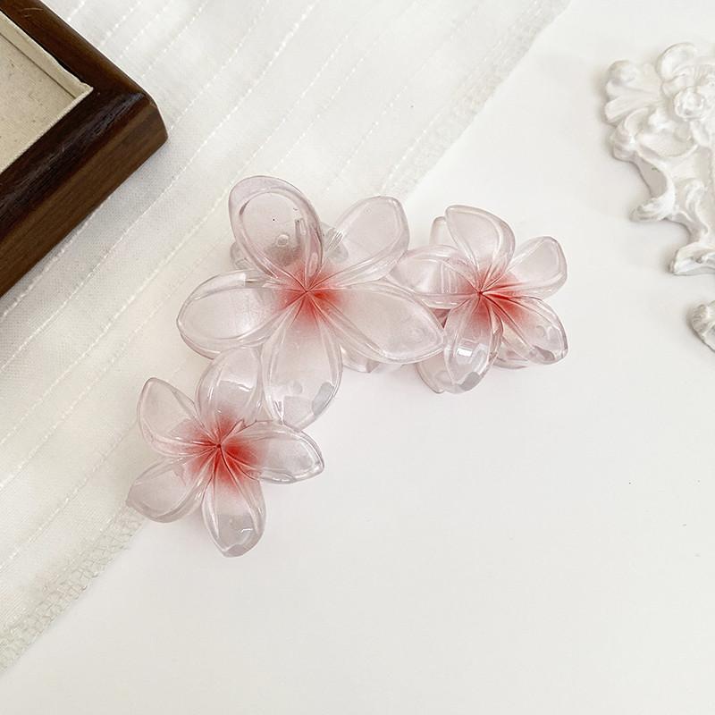 Fashion Gradient Egg Flower Hair Claws Clip Women Sweet Acrylic Hairpins Summer Beach Hawaiian Headwear Girls Hair Accessories