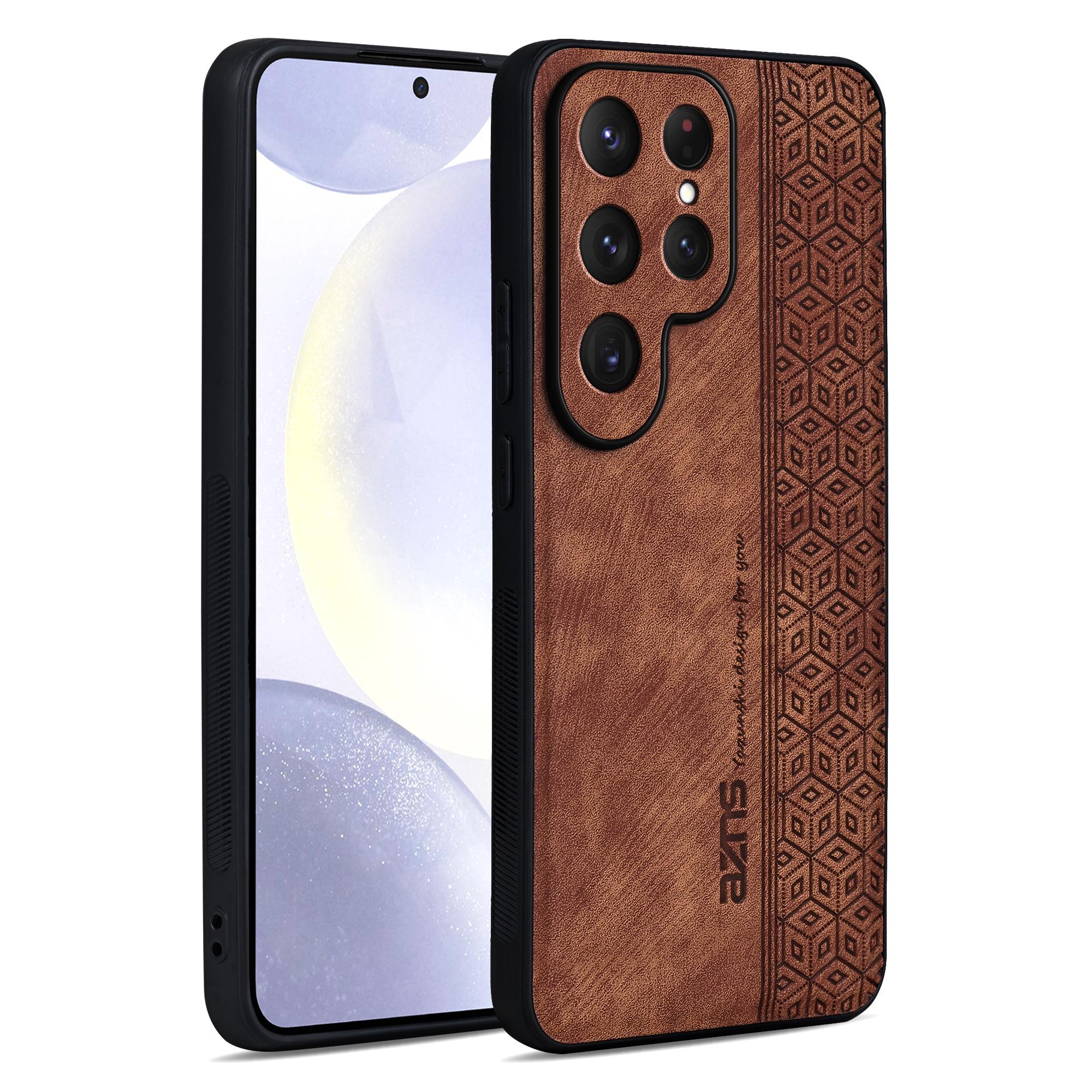 

AZNS For Samsung Galaxy S25 Ultra Case Protective PU Leather Covered TPU Phone Shell A