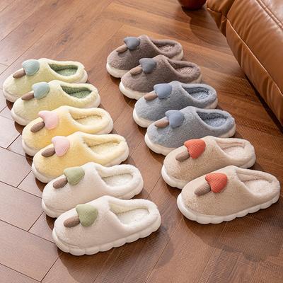 Baumwollpantoffeln zum Warmhalten zu Hause Neue Indoor-Komfort Plüsch-Baumwollmopp Winterhaushalt Winter-Pilzpantoffeln