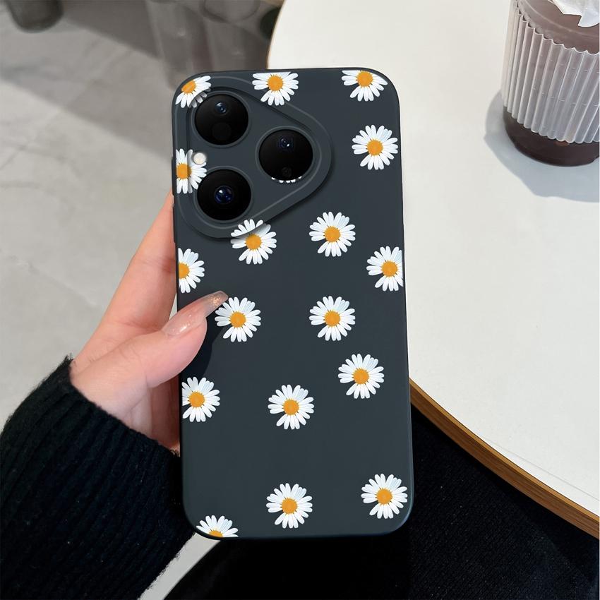 For Huawei Nova Y90 4E 5T Y70 Y72 6 7 8 9 SE Y61 Pura 80 Pro Soft Silicone Phone Covers Beautiful Sunflower Patterns Anti Slip Shell For Huawei Casing