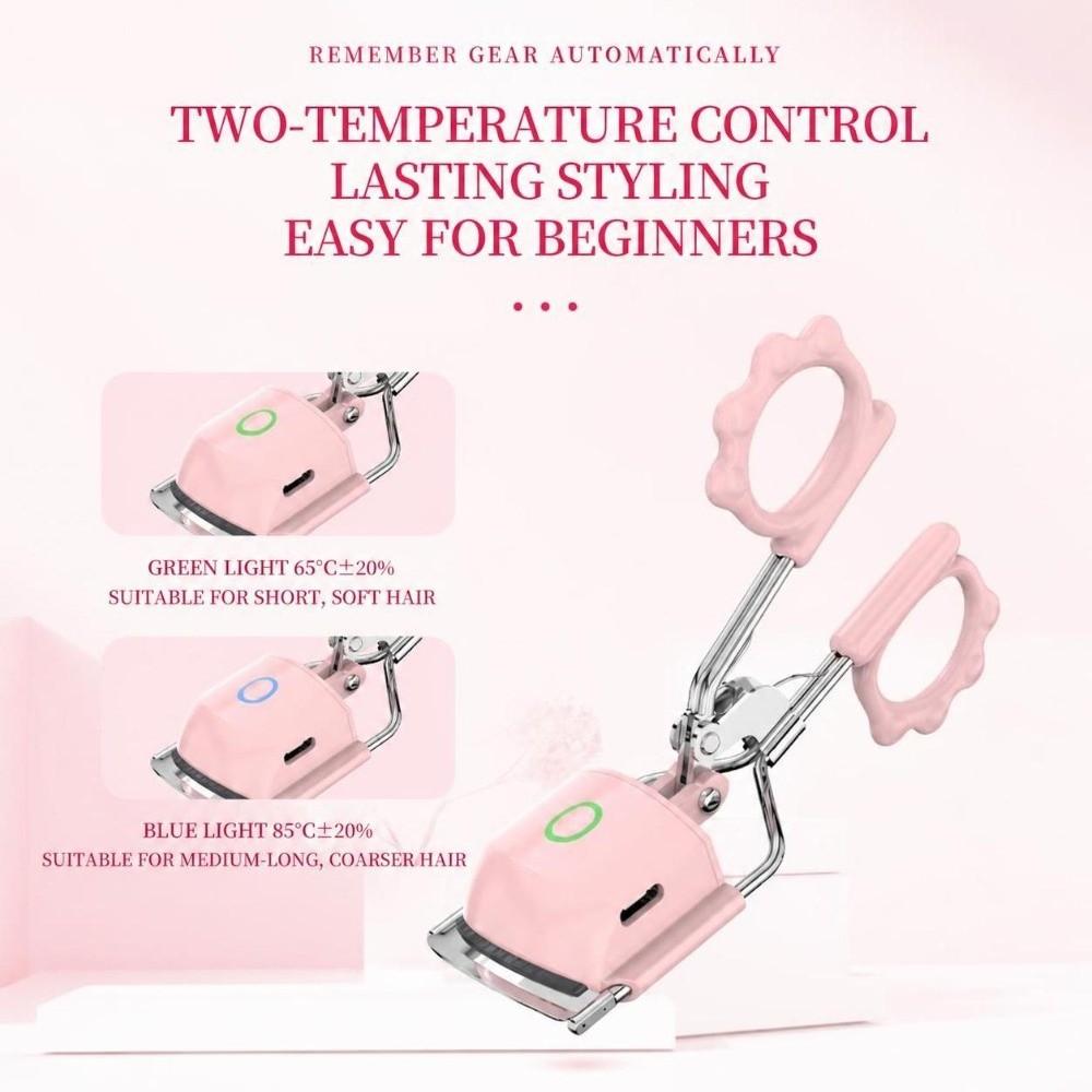 2 Temperature Modes Heated Eyelash Curler Electric Lash Curler  Natural Eyelash Curling
