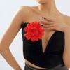 Vintage Fabric Rose Flower Pin-up Brooch Fashion 3D Flower Hair Pin New Romantic Rose Brooch