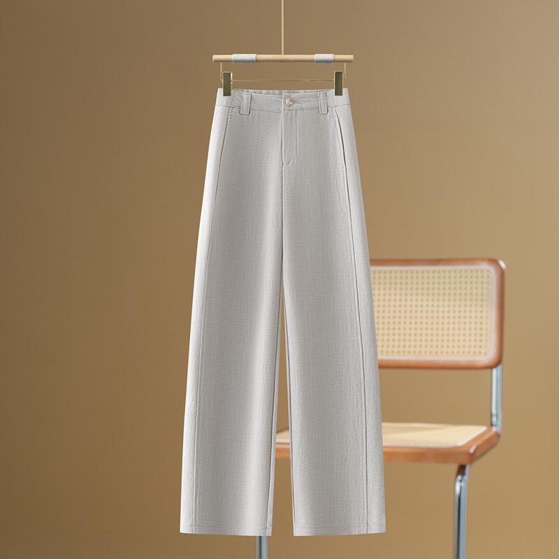 Fashionable High-waisted Slimming Curved Knife Pants for Women, Summer Thin 1116 New Loose Wide-leg Drape Sickle Casual Pants