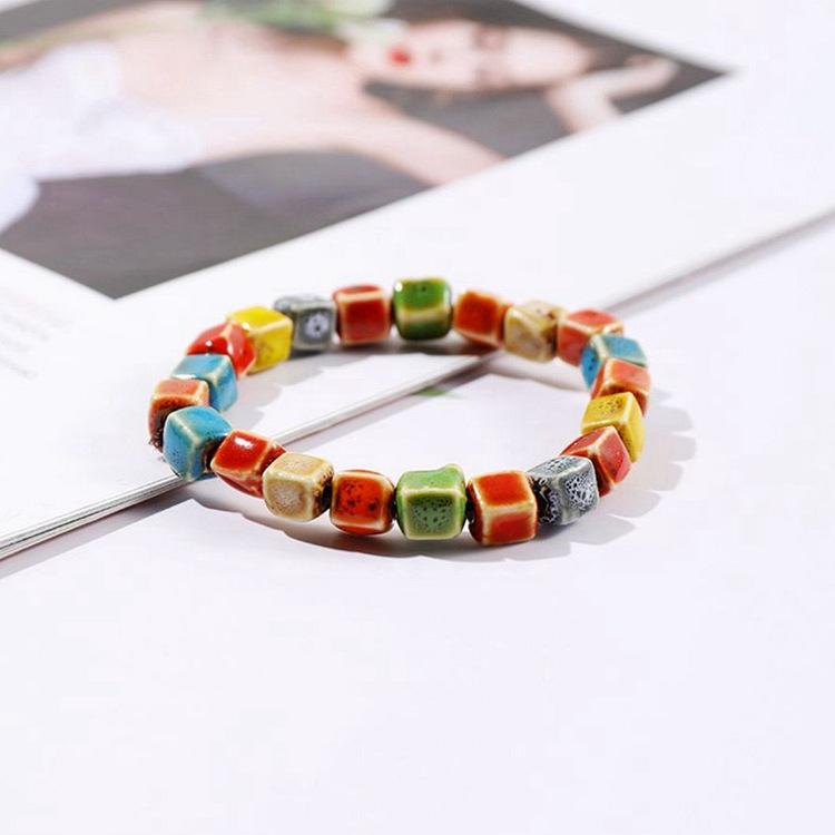 Ceramic Bracelet Jewelry Fashion Flower Glaze Bead Bracelet Multicolor Casual Bohemian Bracelet