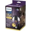PHILIPS LED Globe Filament Calotte Argentée 8 Équivalent 50W E27 - Claire Blanc Chaud Comp Variateur