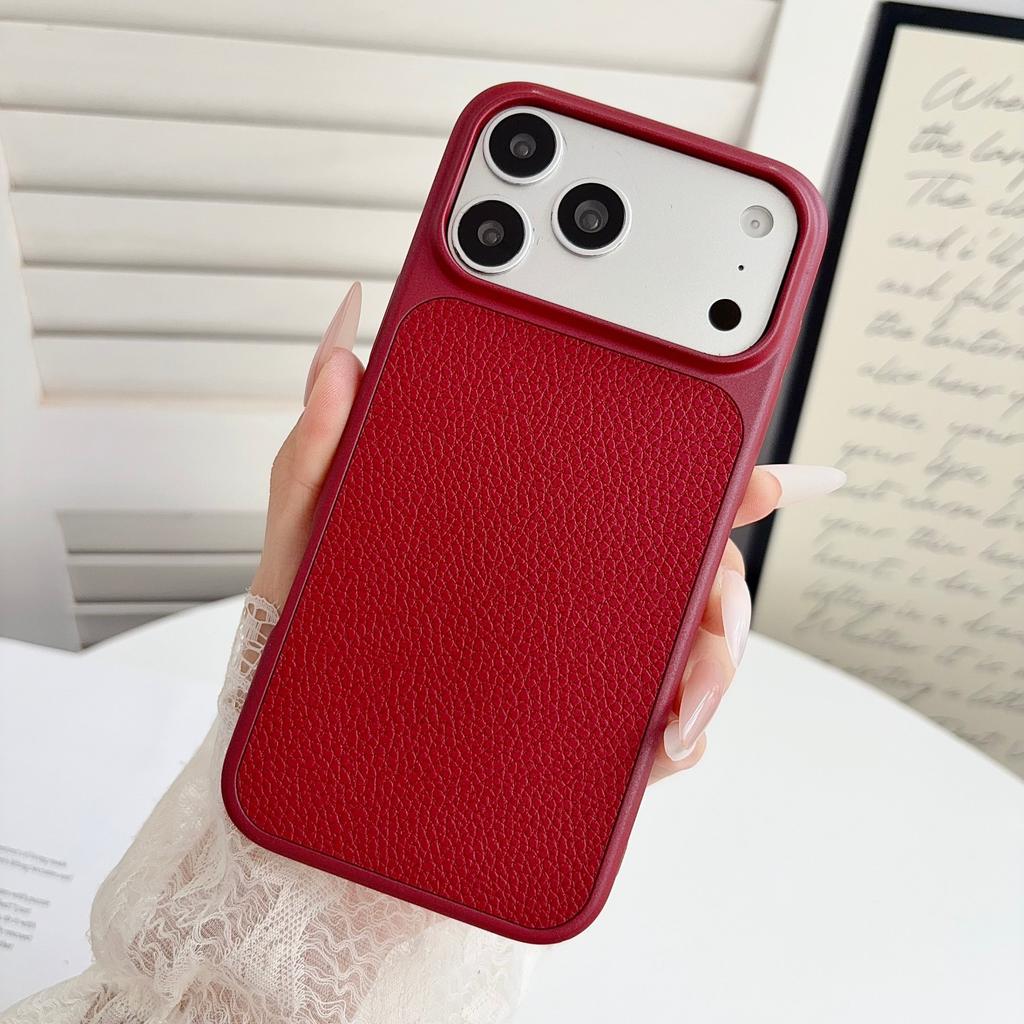 Advanced skin-sensitive metallic paint is suitable for Apple 11promax mobile phone case 11 new 11 lychee pattern 11 couples