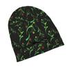 ZLIENSZUS Tropical Knit Hat - Elegant Branch Pattern Winter Beanie, Soft Warm Suitable for Cold Weather, Casual Outfits, Versatile for Daily Wear, Off