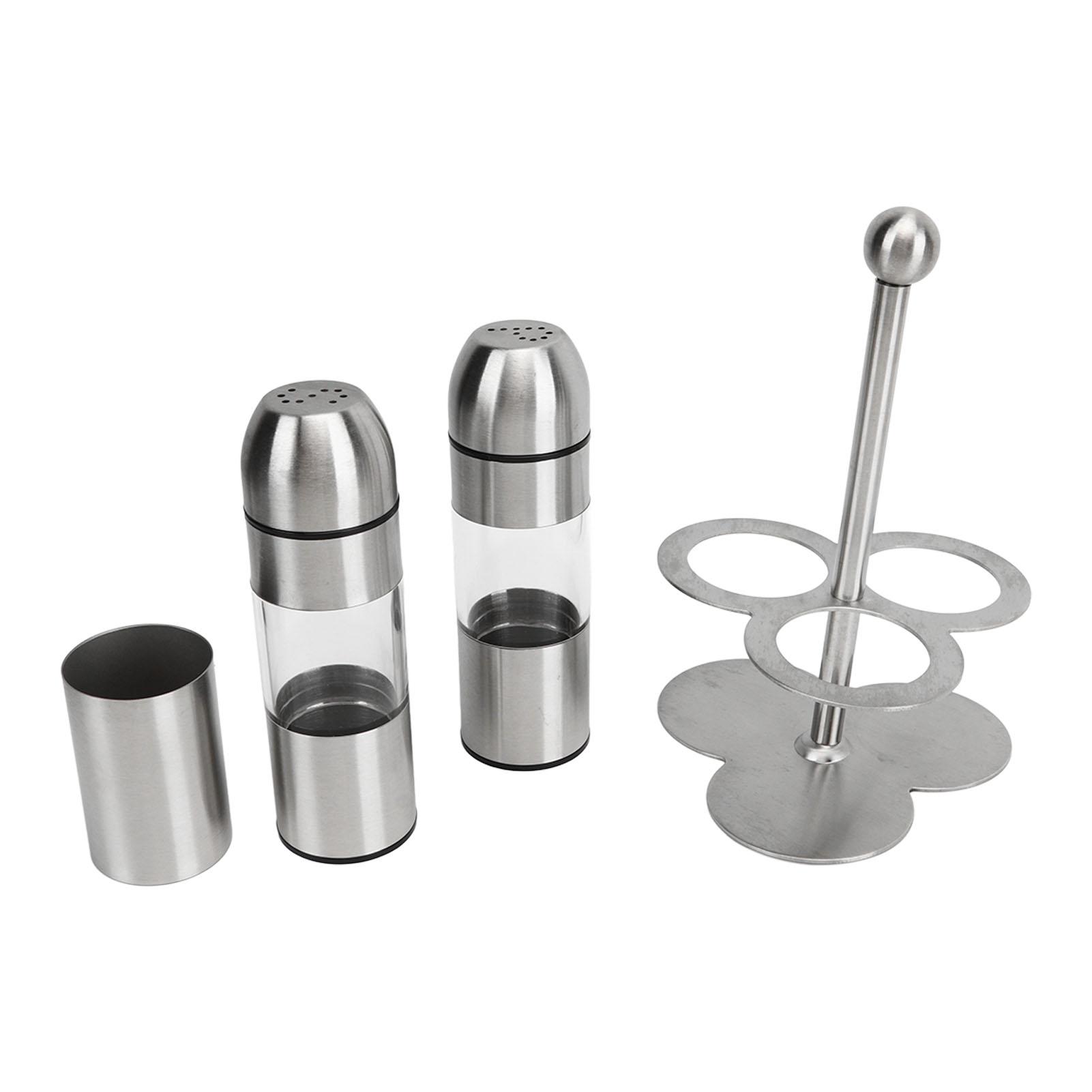 

Stainless Steel Ssoning Bottle Multipurpose Food Grade Refillable Rustproof Salt Pepper Containers Set