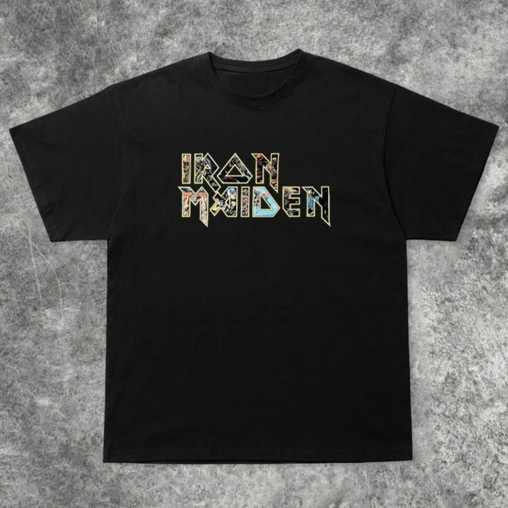 

Метал Рок Футболка Мужская Летняя Повседневная Модный Тренд Круглый Вырез Короткий Рукав Свободная и Удобная Чистая Мужская Одежда XXXXXL чёрный