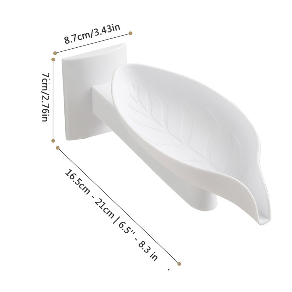 Adjustable Leaf Shape Soap Box Drain Soap Holder Box 360 Rotatable Bathroom Soap Holders Wall Mounted Bathroom Accessories