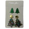 Christmas Series Stud Earrings - Tree, Gloves, Reindeer & Snowman Designs for Women