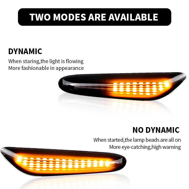 2PCS Amber Side Led Marker Turn Signal Lamp Assembly Replacement For BMW E82 E81 E88 E46 E90 E91 E92 E93 E60 E61 OEM#63137253326