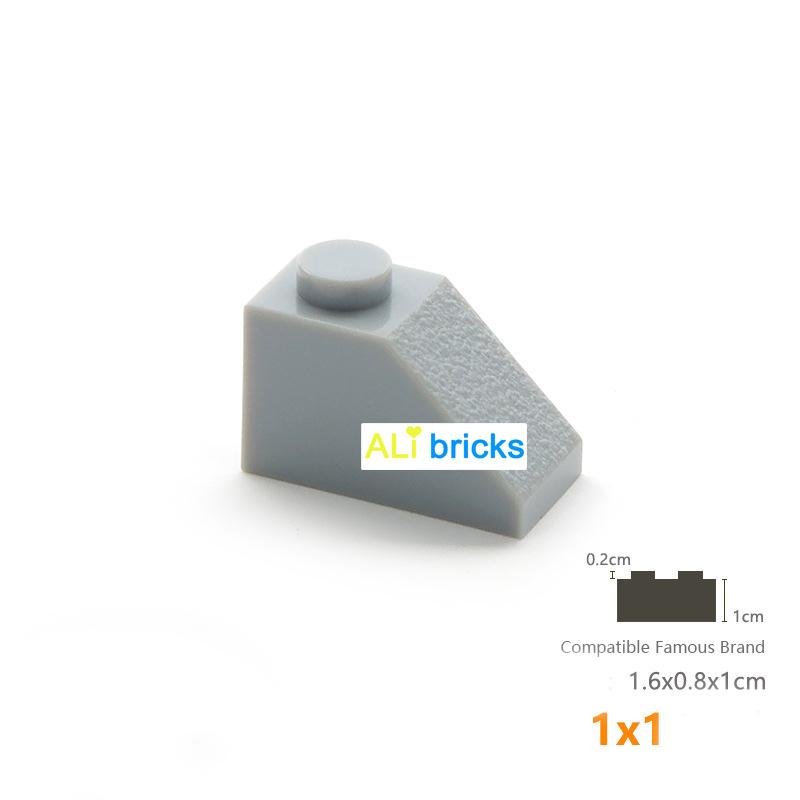 50 Pcs Bulk Blocks Building Bricks Bevel 1X1 Educational Assemblage Construction Toys for Children Size Compatible With Brand