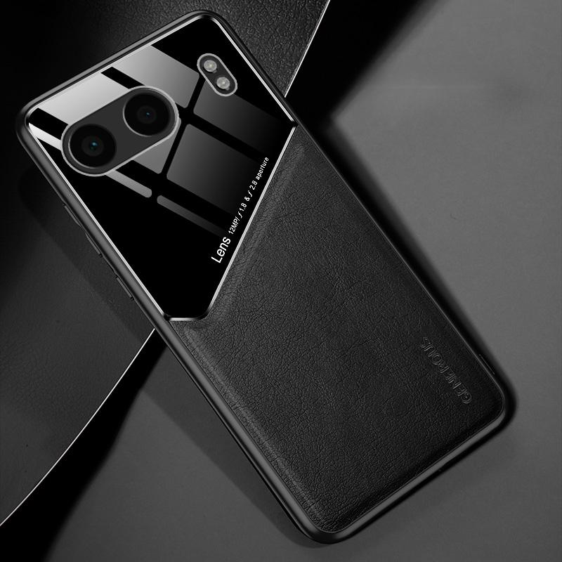 

Кожаный чехол с текстурой для OnePlus Nord 4 5G с автомобильным магнитным держателем-присоской Coque Fundas Capa OnePlus Nord 4 5G чёрный