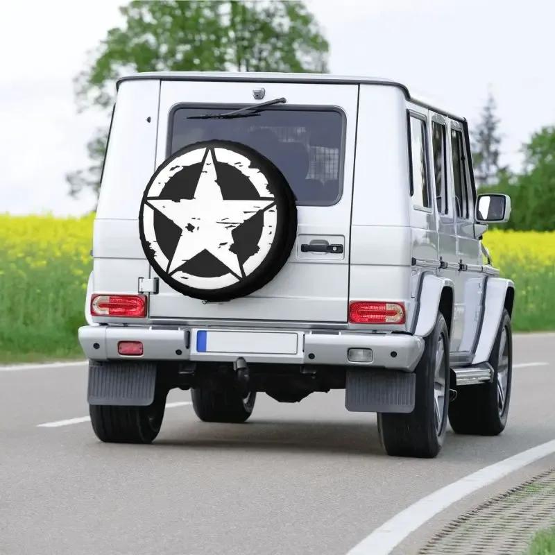 Military Tactical Star Spare Tire Cover for Prado Pajero Wrangler Jeep RV SUV Camper Car Wheel Covers 14" 15" 16" 17" Inch