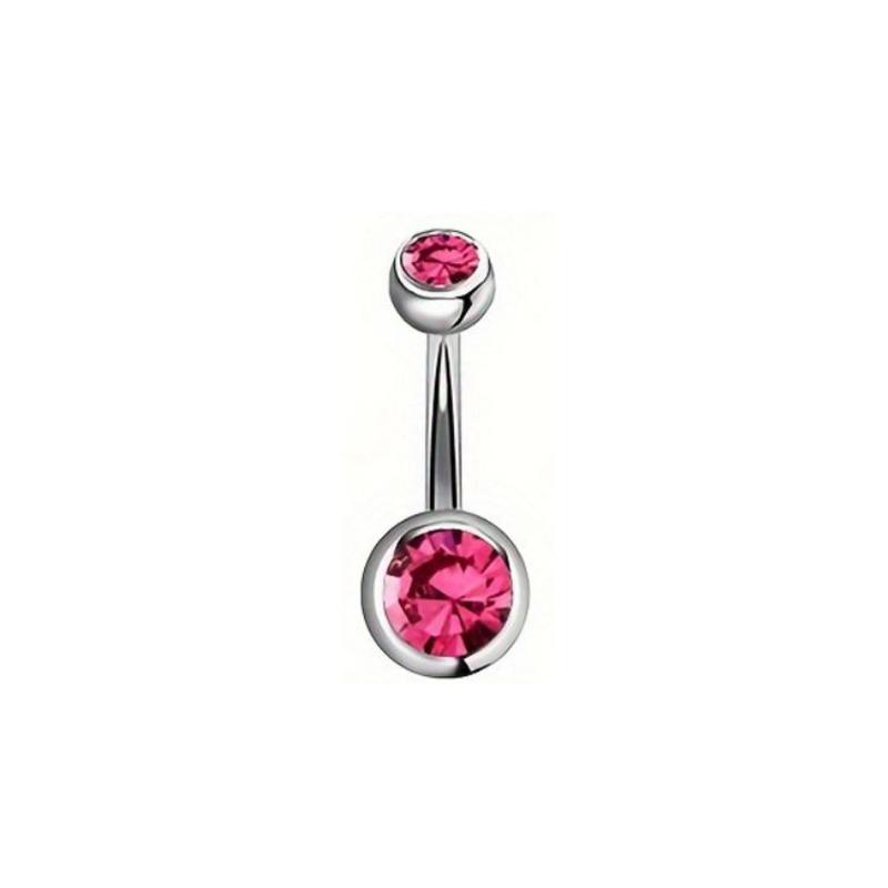 Glamorous Stainless Steel Belly Rings with Rhinestones for a Dazzling Summer Look