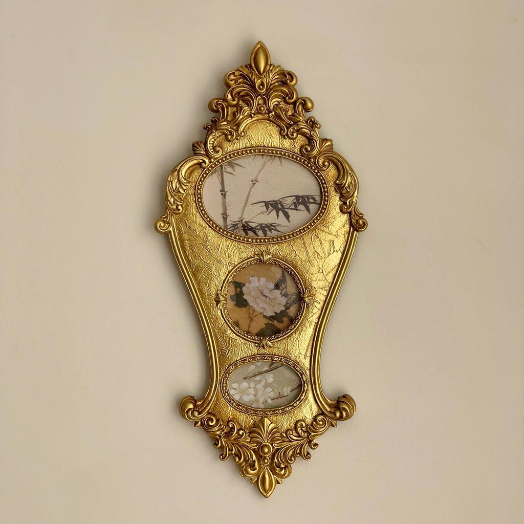 Retro European Embossed Carved Photo Frame - Artistic Luxury Wall Hanging Decoration for Home & B&B