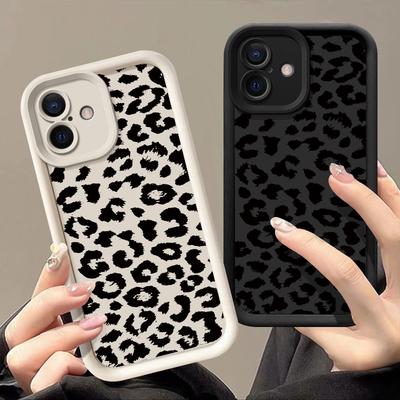 Stoßfeste Handyhülle mit Leopardenmuster für iPhone 16 15 14 Plus 13 12 11 Pro Max Xs Xr 8 7 Matte TPU-Schutzhülle mit weichem Objektiv