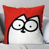 Cartoon S-Simons-Cat Cute Pillow Case Square Pillow Bedroom Sofa Leisure Comfort Cushion Car Living Room Home Decoration 40X40