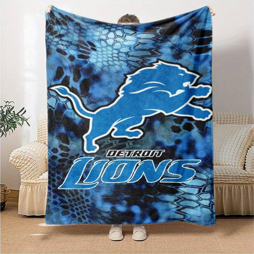 Detroit Lions Print Flannel Blanket High Quality Warm Comfortable Cover for All Seasons Perfect for Gifts Home Decor