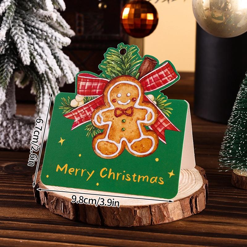 Merry Christmas Greeting Cards New Year 2025 Blessing Postcard Navidad Foldable Greeting Cards Xmas Tree Party Hanging Decor