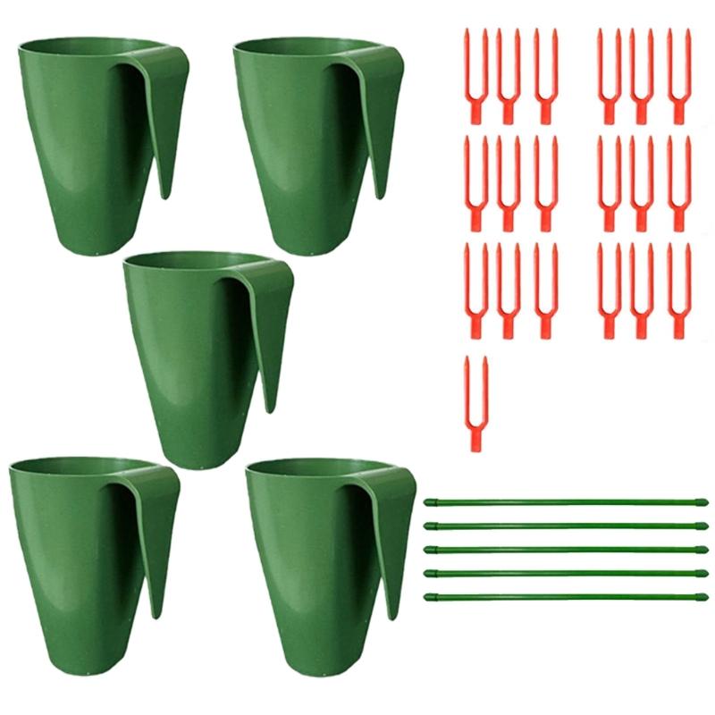 Propagation Cup Kit Featuring Food Grade Plastic and Runner Forks Ideal for Strawberry Runners and Seedling Cultivation