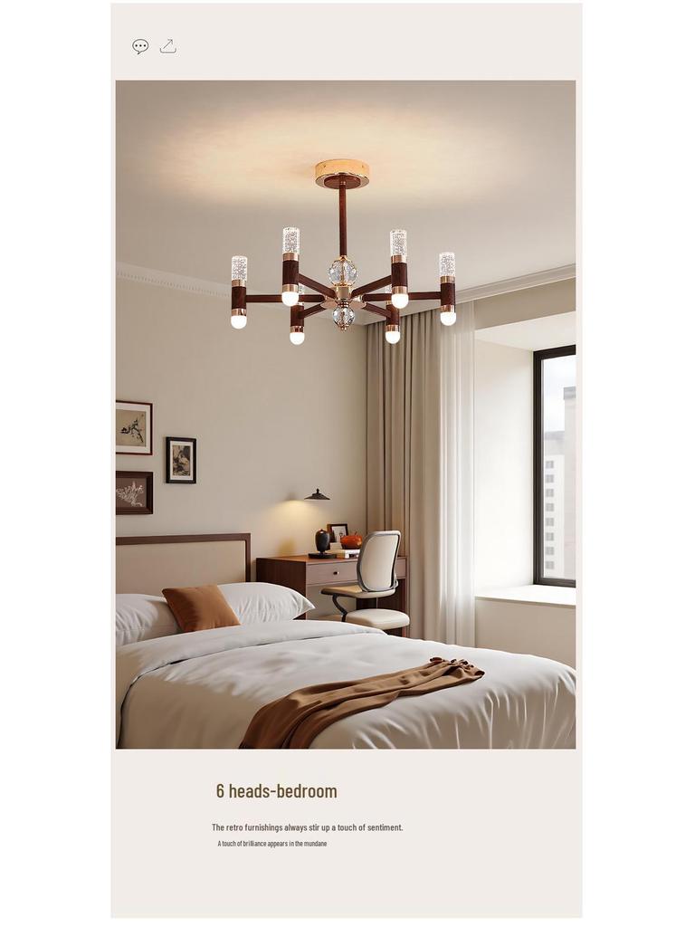 French Retro Branch Chandelier: Chinese Style Living Room & Hall Main Light for High-End, Horizontal Zhongshan Home Decor.