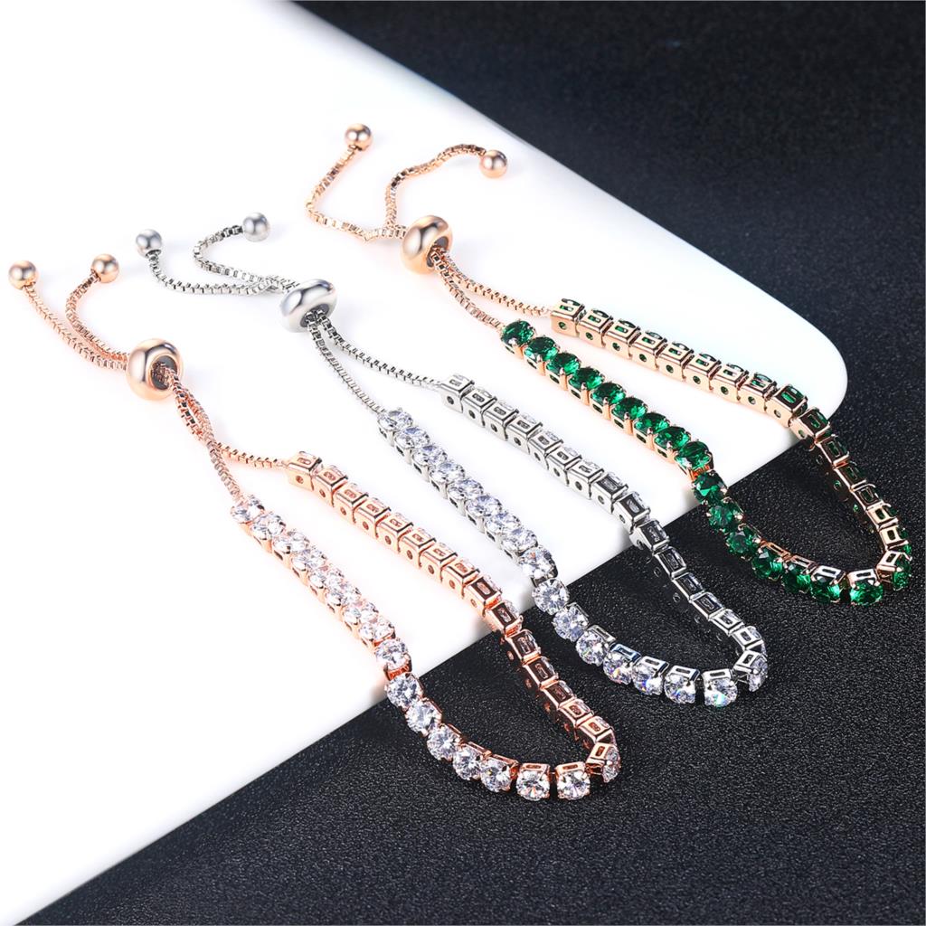 Adjustable Colorful Birthstone Tennis Bracelet for Women Multicolor CZ Crystal Wedding Birthday Gift Hand Jewelry