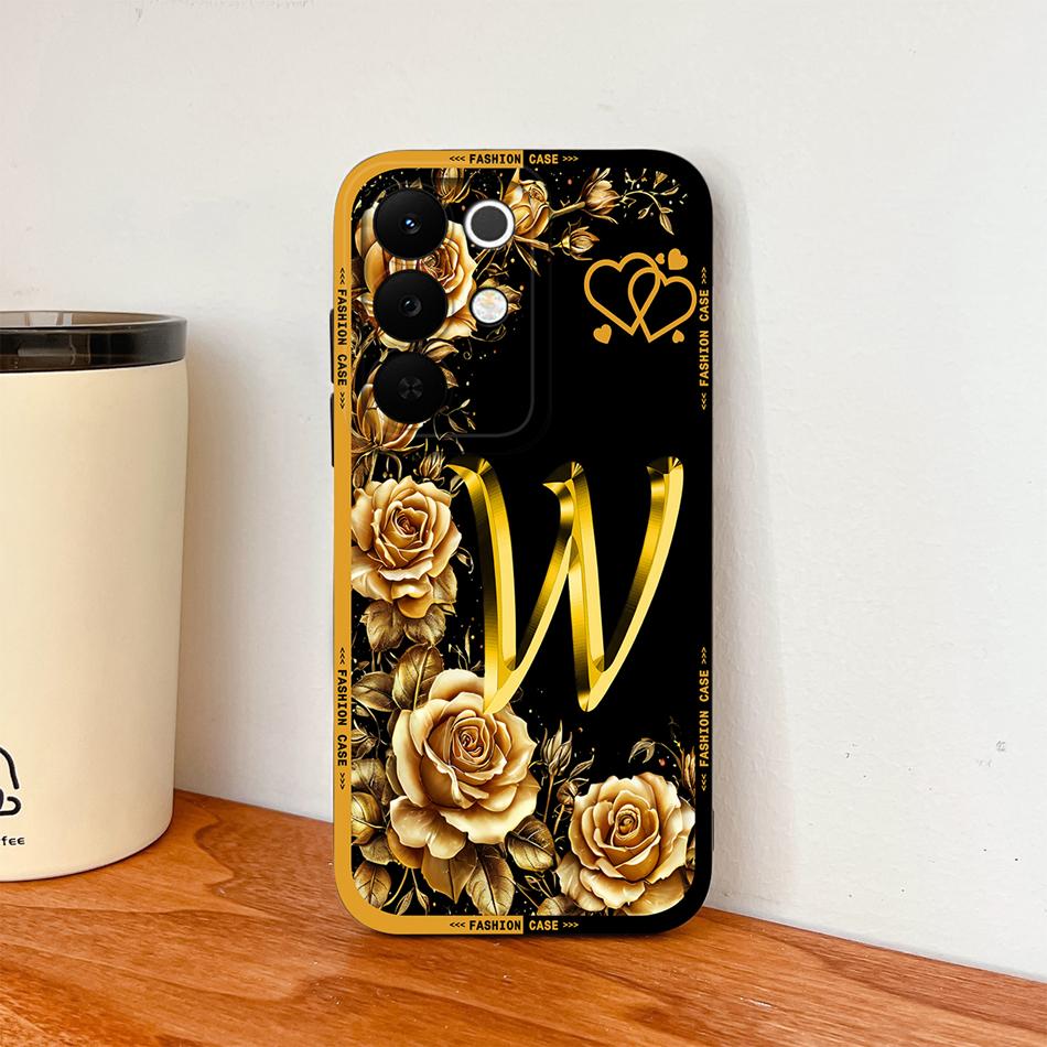 For Realme C85 Pro Phone Cover Flowers Name Letters Soft Liquid Silicone Full Protection Case For Realme C 85 Shockproof Housing