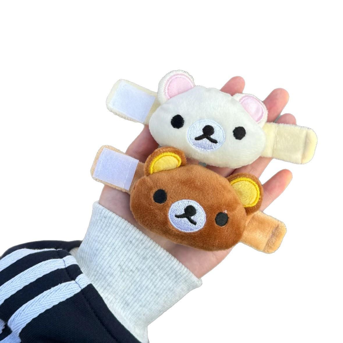 Porte-clés Peluche Mignon Doux Moelleux Kawaii Rilakkuma Dessin Animé Charme de Sac Décoration de Sac à Dos Pendentif Cadeau pour Meilleure Amie Cadeaux white