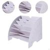 Fan Shaped Desk File Organizer Mail Holder 6 Compartments, Document Storage Rack for