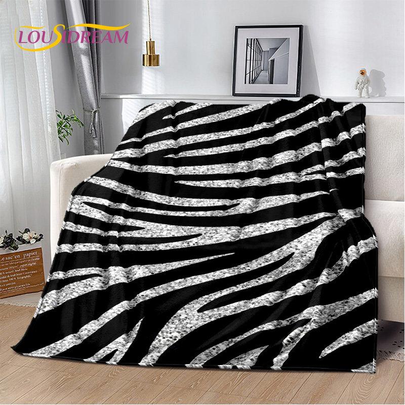 3D Colorful Zebra Pattern Soft Plush Blanket,Flannel Blanket Throw Blanket for Living Room Bedroom Bed Sofa Picnic Office Cover
