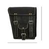 Handmade Black Goat Leather Motorcycle Saddlebags - Vintage Biker Panniers (Set of 2)