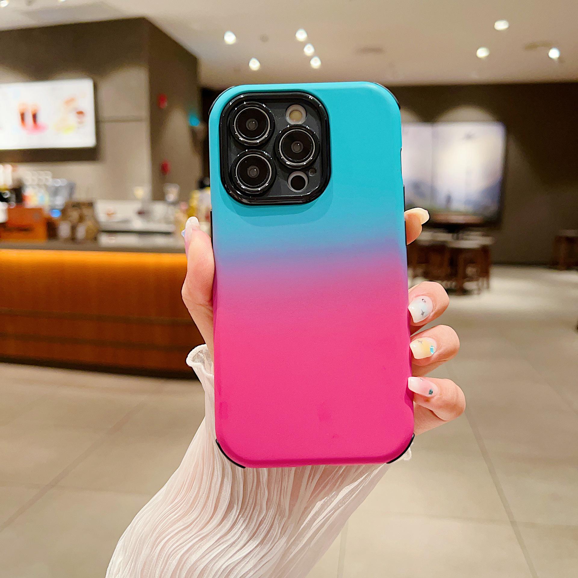 Frosted Shell Contrast Case for iPhone 17 Pro Max, 13/14 Series 15