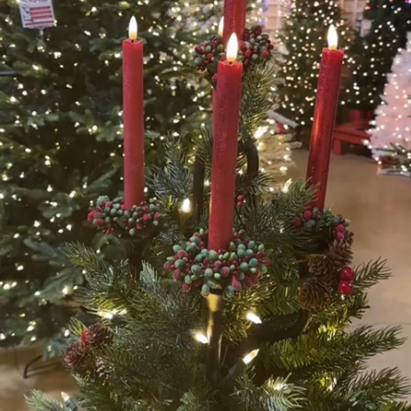Tree Toppers Candlestick Festive Stand Topper Candle Holder For Holiday Celebration Party Displa Living Room Desk Shelf Mantel