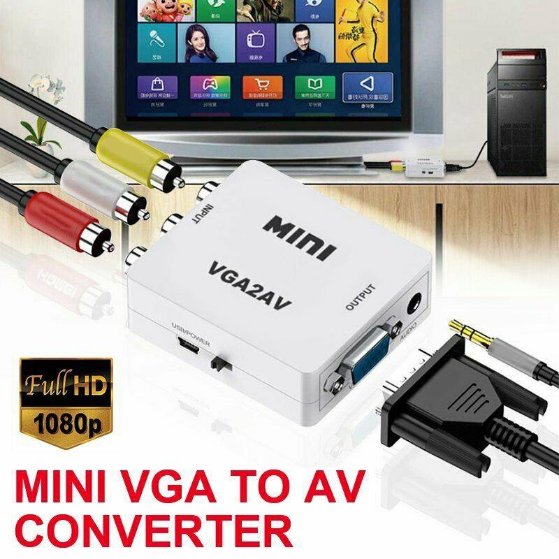 Adattatore convertitore VGA-AV Mini Scaler Supporta 1080P VGA2AV Convertitore PC a TV HD Computer a TV