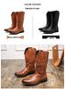European & American Style Men's Western Leather Knight Boots, Large Size 46