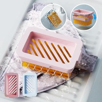 Soaps Foaming Box With Elastic Mesh Draining Dish Container Plastic Soap Bubble Box Mesh Soaps Lather Box Bathroom Accessories
